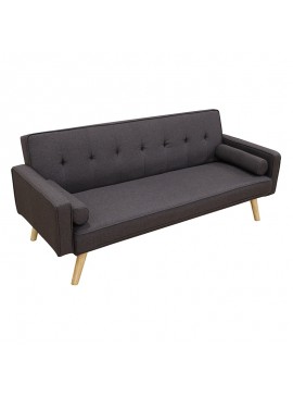 ZITA PLUS RONY BROWN/GREY ΥΦΑΣΜΑ ΚΑΝΑΠΕΣ-ΚΡΕΒΑΤΙ 179X80εκ. ΚΑΝΑΠΕΣ 179Χ80Χ75εκ.- ΚΡΕΒΑΤΙ 161Χ94Χ38εκ.40.0082