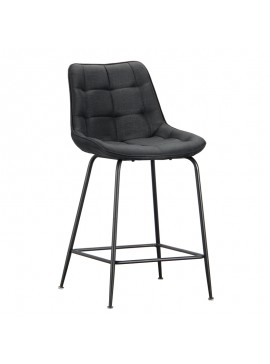 ZITA PLUS Σκαμπό Μπάρ 4τμχ Ermina Black Ύφασμα 49x49x62-94εκ. 49X49X62-94εκ.43.2754.S
