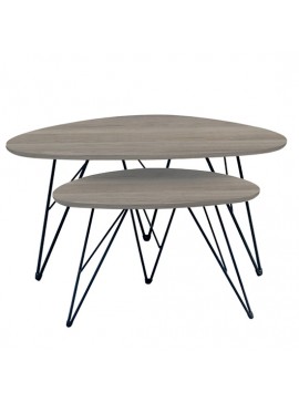 ZITA PLUS NANCY ΚΑΡΥΔΙ MDF ΣΕΤ 2 ΤΡΑΠΕΖΑΚΙΑ 90X60X45/60X40X39εκ.09.0408