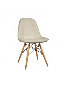 ZITA PLUS Καρέκλα Τραπεζαρίας Ξύλινη 4τμχ Amanta Cream PU 44x54x43-83εκ. 44X54X43-83εκ.10.0080.S
