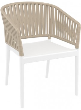 SIESTA PORTOFINO WHITE/TAUPE ΠΟΛΥΘΡΟΝΑ ΠΟΛ/ΝΙΟΥ 58X58X80εκ.20.0876