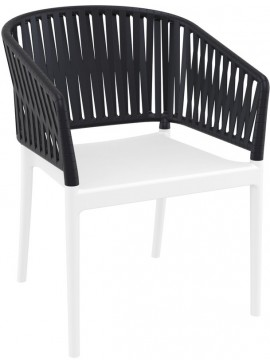 SIESTA PORTOFINO WHITE/BLACK ΠΟΛΥΘΡΟΝΑ ΠΟΛ/ΝΙΟΥ 58X58X80εκ.20.0878