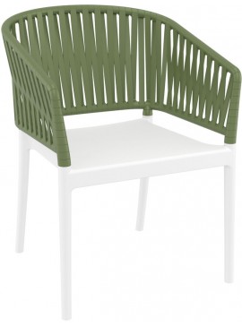 SIESTA PORTOFINO WHITE/OLIVE GREEN ΠΟΛΥΘΡΟΝΑ ΠΟΛ/ΝΙΟΥ 58X58X80εκ.20.0879