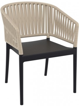 SIESTA PORTOFINO BLACK/TAUPE ΠΟΛΥΘΡΟΝΑ ΠΟΛ/ΝΙΟΥ 58X58X80εκ.20.0880