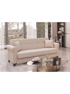 ZITA PLUS AZUR LIGHT BROWN ΥΦΑΣΜΑ 3ΘΕΣΙΟΣ ΚΑΝΑΠΕΣ/ΚΡΕΒΑΤΙ ΜΕ ΑΠΟΘ.ΧΩΡΟ 210X80εκ. 210Χ80Χ75εκ. ΚΡΕΒ.180Χ10040.0118