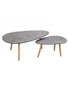 ZITA PLUS TAMY ΣΕΤ 2τμχ. CEMENT COLOR 116Χ65Χ45 & 75Χ43Χ40εκ. ΤΡΑΠΕΖΙ ΣΑΛΟΝΙΟΥ 116Χ65Χ45/75Χ43Χ40εκ.09.0618