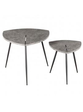 ZITA PLUS INDY SET CEMENT COLOR ΤΡΑΠΕΖΙ ΣΑΛΟΝΙΟΥ 60X60X50/40X40X40εκ.09.0620