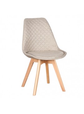 ZITA PLUS Καρέκλα Τραπεζαρίας Ξύλινη 4τμχ Bianca S Beige Ύφασμα 50x55x83.5εκ. 50Χ55Χ47-83.5εκ.10.1225.S