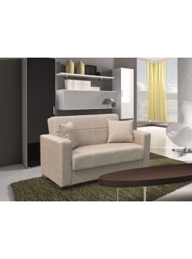 ZITA PLUS ROVER LIGHT BROWN ΥΦΑΣΜΑ 2ΘΕΣΙΟΣ ΚΑΝΑΠΕΣ/ΚΡΕΒΑΤΙ ΜΕ ΑΠΟΘ.ΧΩΡΟ 150Χ80εκ. 150Χ80Χ75εκ. ΚΡΕΒ.125Χ10040.0311