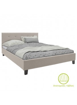 Κρεβάτι Mago pakoworld ύφασμα εκρού 150x200εκ