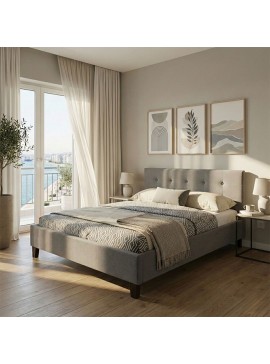 Κρεβάτι Sois Intrahome ύφασμα ανθρακί 160x200εκ INTRAPA-117111153