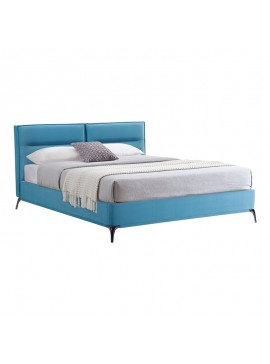Κρεβάτι Ikina pakoworld βελούδο σε πετρόλ απόχρωση 160x200εκ