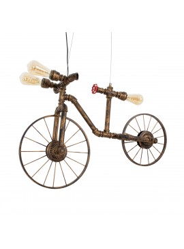 00660 GloboStar® GLOBOSTAR® SWIFTWALKER 00660 Vintage Κρεμαστό Φωτιστικό Οροφής με Ντουί 3 x E27 AC 220-240V IP20 - Χάλκινο & Κόκκινο - Μ85 x Π29.5 x Υ55cm