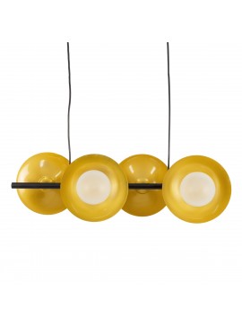 00782 GloboStar® GLOBOSTAR® JOLIET 00782 Μοντέρνο Κρεμαστό Φωτιστικό Οροφής με Ντουί 4 x G9 AC 220-240V IP20 - Μαύρο & Χρυσό - Μ65 x Π28 x Υ20cm