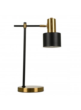 00835 GloboStar®  LETO 00835 Μοντέρνο Επιτραπέζιο Φωτιστικό Πορτατίφ Μονόφωτο 1 x E27 IP20 Μαύρο & Χρυσό Μέταλλο - Μ18 x Π18 x Υ50.5cm