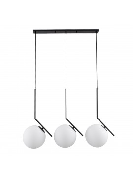 00954 GloboStar® GLOBOSTAR® MONROE 00954 Μοντέρνο Κρεμαστό Φωτιστικό Οροφής με Ντουί 3 x E27 AC 220-240V IP20 - Μαύρο & Λευκό - Μ74 x Π25 x Υ50cm