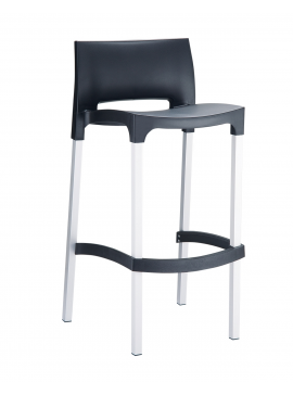  Siesta   Gio* Barstool Black 75cm Alu PL  metax-01-00-0058 διάστ.45.0000 x 39.0000 x 96.0000