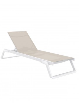  Siesta   Tropic-2* Sun-Lounger White-Cappuccino  metax-01-00-2356 διάστ.210.0000 x 72.0000 x 31.0000