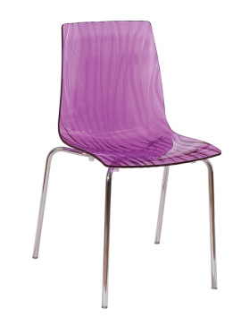 METAX-24 Καρέκλα Calima Διάφανο Μωβ*  53. x 48. x 82. metax-01-02-874