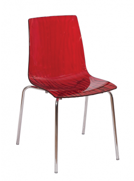 METAX-24 Καρέκλα Calima Διάφανο Κόκκινο*  53. x 48. x 82. metax-01-03-874
