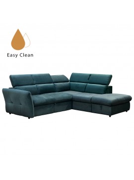 Liberta MONSERAT ΚΑΝΑΠΕΣ ΚΡΕΒΑΤΙ ΓΩΝΙΑ ΔΕΞΙΑ PETROL 254x224xH90cm 254x224xH90cm 01-2596