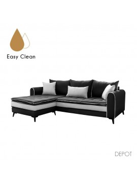 SCANDAL ΚΑΝΑΠΕΣ ΓΩΝΙΑ ΑΝΑΣΤΡΕΨΙΜΗ ΜΑΥΡΟ SILVER 250x180xH77cm 01-2620