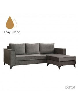 HACKET ΚΑΝΑΠΕΣ ΓΩΝΙΑ ΑΝΑΣΤΡΕΨΙΜΗ ΓΚΡΙ 250x170xH80cm 01-2691