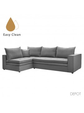 LEVEL ΚΑΝΑΠΕΣ ΓΩΝΙΑ ΑΡΙΣΤΕΡΗ ΓΚΡΙ 280x180xH80cm 01-2868