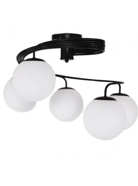 01090 GloboStar® GLOBOSTAR® SELINA 01090 Μοντέρνο Φωτιστικό Οροφής με Ντουί 5 x E27 AC 220-240V IP20 - Μαύρο & Λευκό - Μ63 x Π63 x Υ47cm