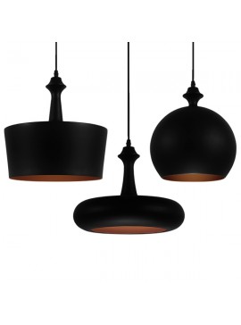 01287 GloboStar®  ROCKFORD 01287 Μοντέρνο Κρεμαστό Φωτιστικό Καμπάνα Τρίφωτο 3 x E27 IP20 Μαύρο & Χρυσό Μέταλλο - Μ86 x Π86 x Υ30cm