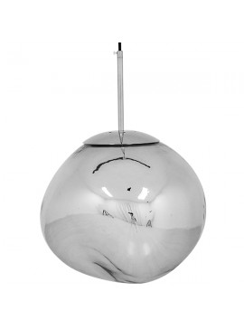 01464 GloboStar®  DIXAR 01464 Μοντέρνο Κρεμαστό Φωτιστικό Μπάλα Μονόφωτο 1 x E27 IP20 Ασημί Γυαλί - Μ36 x Π36 x Υ45cm