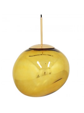 01466 GloboStar®  DIXAR 01466 Μοντέρνο Κρεμαστό Φωτιστικό Μπάλα Μονόφωτο 1 x E27 IP20 Χρυσό Γυαλί - Μ36 x Π36 x Υ45cm