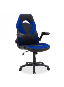 Καρέκλα γραφείου Wolf gaming pakoworld pu μαύρο-mesh μπλε 015-000065