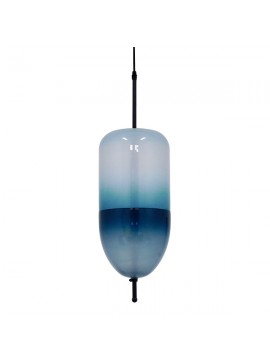 01504 GloboStar®  TEARDROP 01504 Μοντέρνο Κρεμαστό Φωτιστικό Ανάρτηση Τρίφωτο 3 x G4 Τιρκουάζ Γυαλί - Μ20 x Π20 x Υ65cm