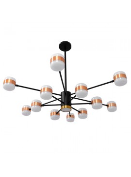 01553 GloboStar®  ORNATE 01553 Φωτιστικό Οροφής LED 104W lm ° AC 220-240V IP20 Φυσικό Λευκό 4500k Μαύρο & Χάλκινο Μέταλλο με Λευκό Πλαστικό - Μ65 x Π65 x Υ70cm - 2 Xρόνια Εγγύηση