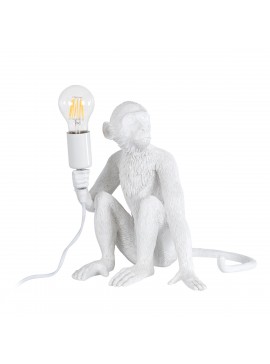 01808 GloboStar®  APES 01808 Μοντέρνο Επιτραπέζιο Φωτιστικό Πορτατίφ Μονόφωτο 1 x E27 IP20 Λευκό Πλαστικό - Μ30 x Π27 x Υ30cm