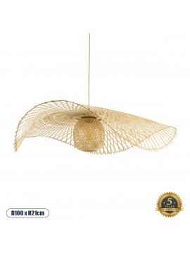 01838 GloboStar® GLOBOSTAR® CINNABAR 01838 Boho Κρεμαστό Φωτιστικό Οροφής με Ντουί 1 x E27 AC 220-240V IP20 - Μπεζ - Μ100 x Π100 x Υ21cm