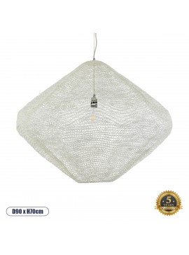 01868 GloboStar® GLOBOSTAR® KENTUCKY 01868 Vintage Κρεμαστό Φωτιστικό Οροφής με Ντουί 1 x E27 AC 220-240V IP20 - Μπεζ - Μ90 x Π90 x Υ70cm