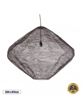 01869 GloboStar® GLOBOSTAR® KENTUCKY 01869 Vintage Κρεμαστό Φωτιστικό Οροφής με Ντουί 1 x E27 AC 220-240V IP20 - Καφέ - Μ90 x Π90 x Υ70cm