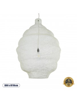 01901 GloboStar® GLOBOSTAR® KENTUCKY 01901 Vintage Κρεμαστό Φωτιστικό Οροφής με Ντουί 1 x E27 AC 220-240V IP20 - Λευκό - Μ80 x Π80 x Y110cm