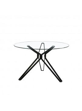 Liberta NOIR ΤΡΑΠΕΖΙ ΡΟΤΟΝΤΑ ΜΑΥΡΟ 110x110xH75cm 110x110xH75cm 02-0325