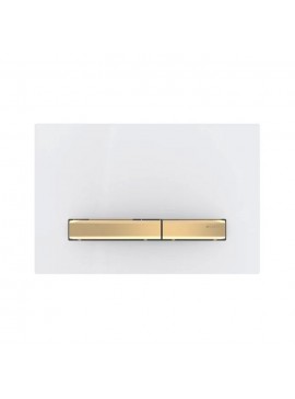 Geberit ΠΛΑΚΕΤΑ ΚΑΖΑΝΑΚΙΟΥ SIGMA50 ΛΕΥΚΗ ΓΥΑΛΙΣΤ. ΜΠΟΥΤΟΝ BRASS 115.672.11.2 GEBERIT KANEL-201.115672112