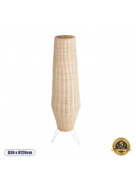 02013 GloboStar® GLOBOSTAR® BOLSON 02013 Boho Επιδαπέδιο Φωτιστικό με Ντουί 1 x E27 AC 220-240V IP20 - Μπεζ & Λευκό - Μ30 x Π30 x Υ120cm