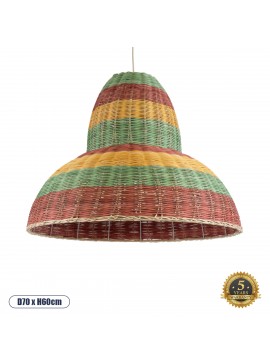 02058 GloboStar® GLOBOSTAR® CABALLEROS 02058 Boho Κρεμαστό Φωτιστικό Οροφής με Ντουί 1 x E27 AC 220-240V IP20 - Πολύχρωμο - Μ70 x Π70 x Υ60cm