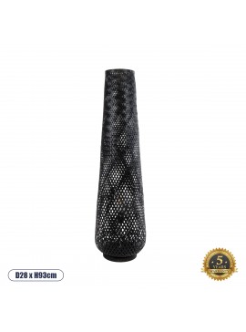 02110 GloboStar® GLOBOSTAR® MAMIZU 02110 Boho Επιδαπέδιο Φωτιστικό με Ντουί 1 x E27 AC 220-240V IP20 - Μαύρο - Μ28 x Π28 x Υ93cm