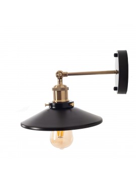 Artekko Aluminum Φωτιστικό Απλίκα Μονόφωτο (Ε27) Μαύρο/Χρυσό με Καθρέφτη (29x29x46)cm Artekko 023-3322