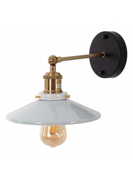 Artekko Aluminum Φωτιστικό Απλίκα Μονόφωτο (Ε27) Λευκό/Χρυσό με Καθρέφτη (24x24x14)cm Artekko 023-3324