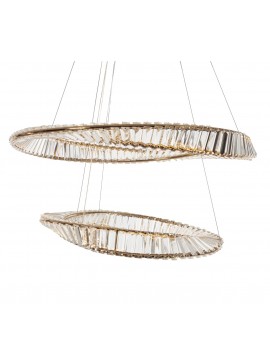 Artekko Iron Φωτιστικό Οροφής LED Χρυσό Μεταλλικό με Κρύσταλλα (82x82x20)cm 20w 3000K Artekko 023-3368