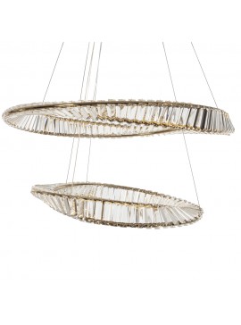 Artekko Iron Φωτιστικό Οροφής LED Χρυσό Μεταλλικό με Κρύσταλλα (60x60x20)cm 15w 3000K Artekko 023-3369