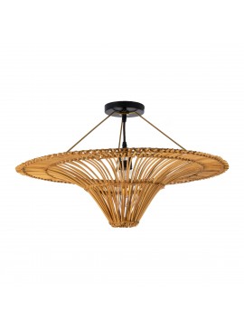02308 GloboStar® GLOBOSTAR® PALERMO 02308 Boho Φωτιστικό Οροφής με Ντουί 1 x E27 AC 220-240V IP20 - Καφέ - Μ60 x Π60 x Υ36cm